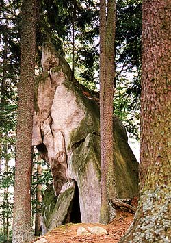 Nrodn park a chrnn krajinn oblast umava, Medvd stezka - tvar zvan Kaple (pozstatek innosti ledovce), foto: Lubor Mrzek
